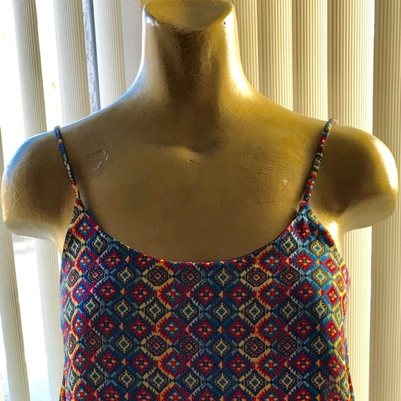 SALE!!  ESPRESSO Geometric Print Shorts ROMPER Small - Picture 2 of 7